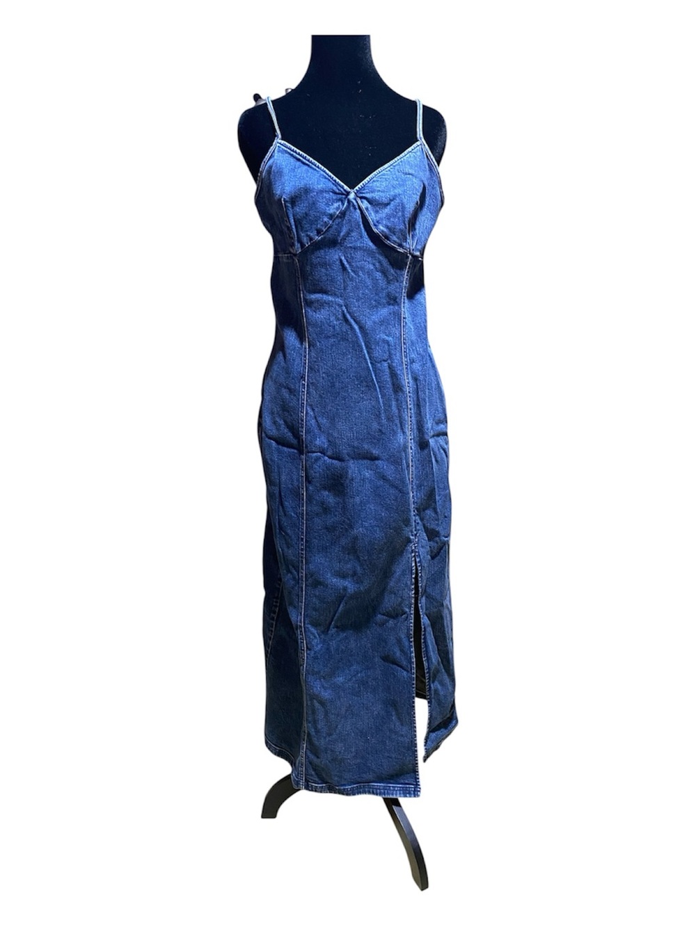 Denim Slip Maxi Dress - Dark Blue